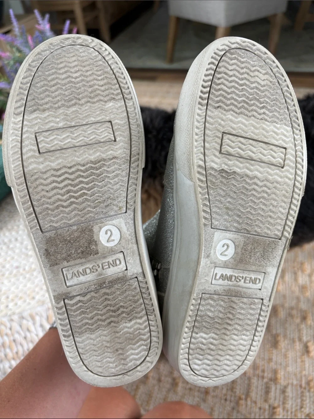 Lands' End Silver Glitter Chelsea Kids' Boots